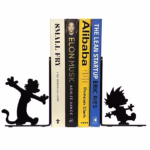 Hobbes and Calvin Metal Bookends Inspired by Bill Waterson