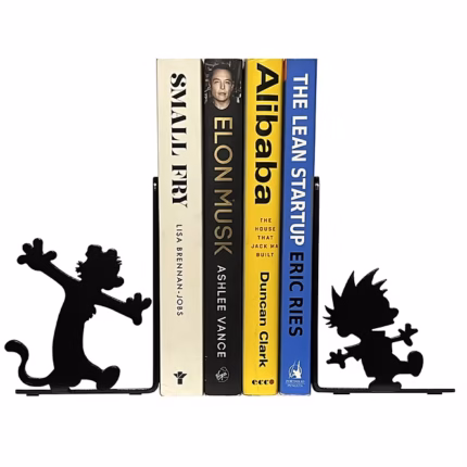 Hobbes and Calvin Metal Bookends Inspired by Bill Waterson