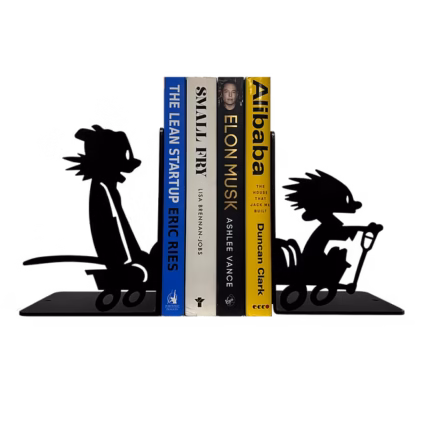Calvin and Hobbes Metal Bookends - Wagon Ride Design
