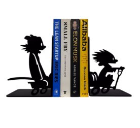 Calvin and Hobbes Metal Bookends - Wagon Ride Design