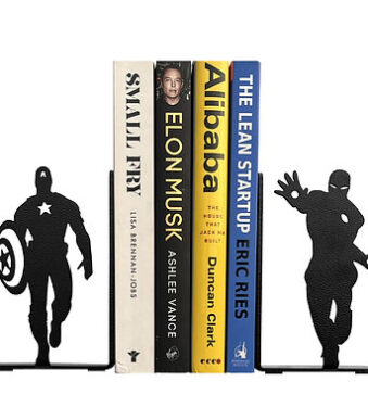 Captain America and Iron Man Marvel Metal Bookends