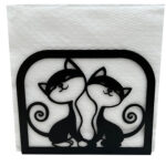 Cat Duo Metal Napkin Holder