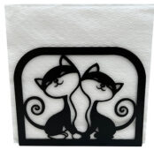 Cat Duo Metal Napkin Holder