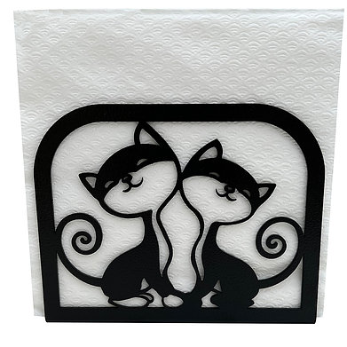 Cat Duo Metal Napkin Holder
