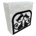 Cat Duo Metal Napkin Holder1