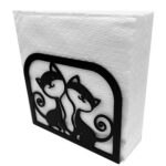 Cat Duo Metal Napkin Holder2