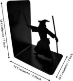 Decorative Bookends - Metal Book Ends - Black Finish - Wizard bookends Magical Bookends3
