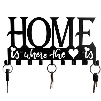 Home Is Where the Heart Is Metal Key Holder