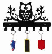 Owl Key Holder, Decorative Metal Key Hanger, Key Holder for Home Wall, Key Rack