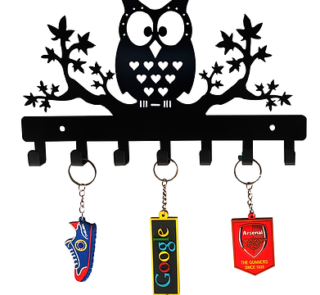 Owl Silhouette Metal Key Holder