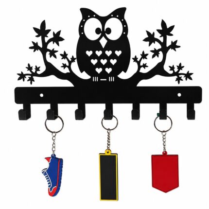 Owl Key Holder, Decorative Metal Key Hanger, Key Holder for Home Wall, Key Rack