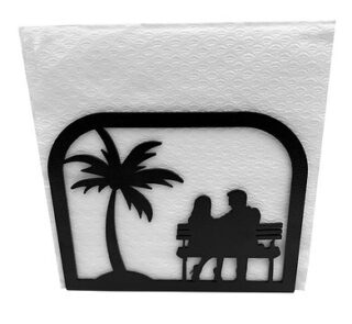 Romantic Couple Metal Napkin Holder