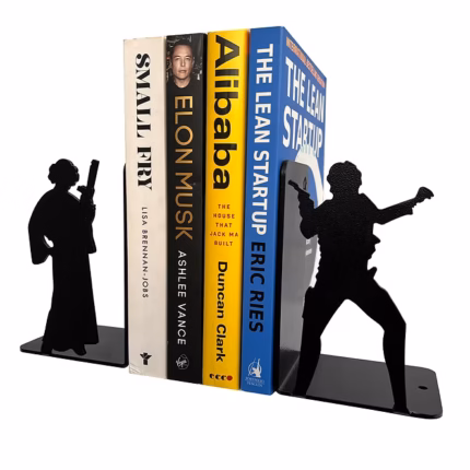 Star Wars Princess Leia & Han Solo Metal Bookends1