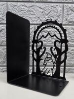 Wizard & Dragon Fantasy Metal Bookends by Decorative Bookends 7 Tall Non-Skid Desk & Shelf Organizer (Black, 3lb)6